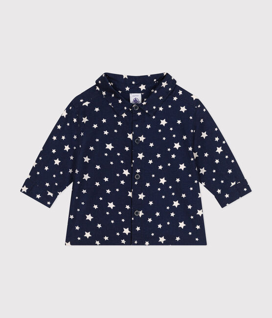 Chemise en flanelle bébé bleu MEDIEVAL/blanc MARSHMALLOW