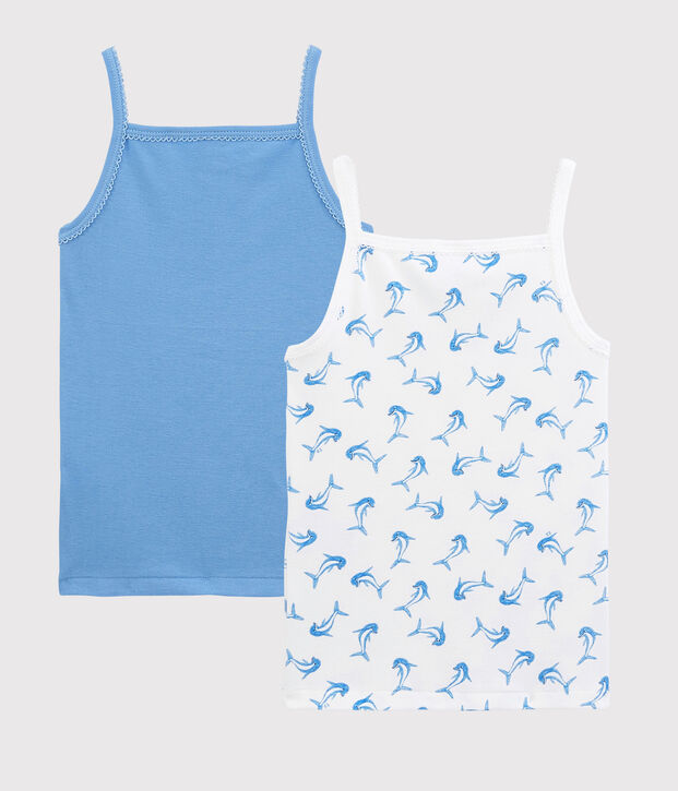 Lot de 2 chemises &agrave; bretelles dauphins petite fille multicouleur