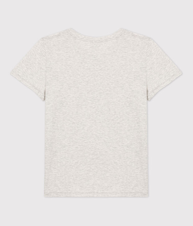 Tee-shirt LE DROIT col rond en coton bio Femme gris