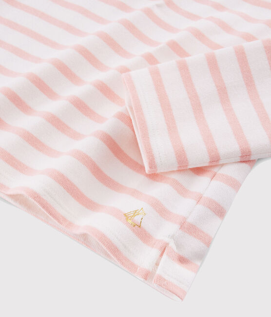 Marinière à nœud enfant fille blanc MARSHMALLOW/rose PATIENCE