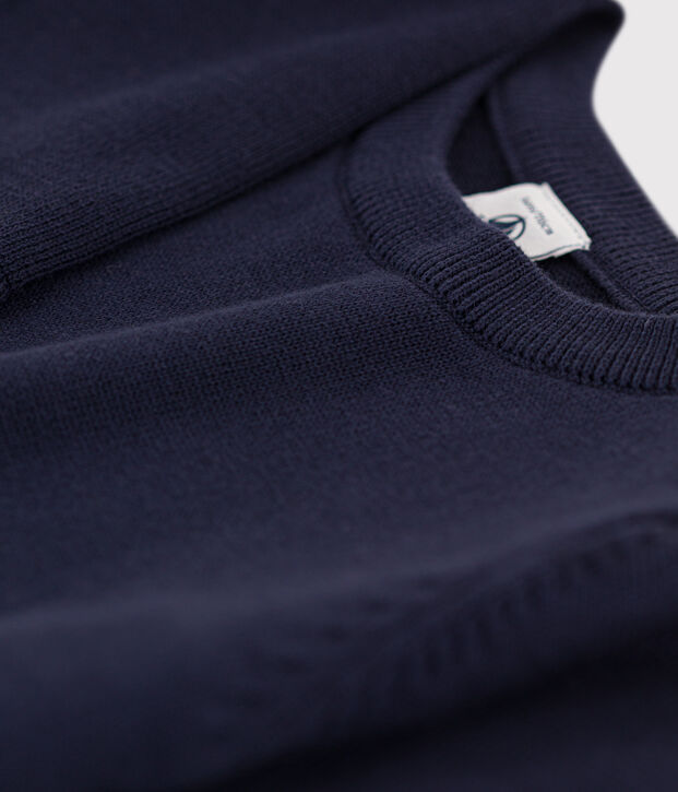 Robe manches longues en tricot enfant fille bleu marine