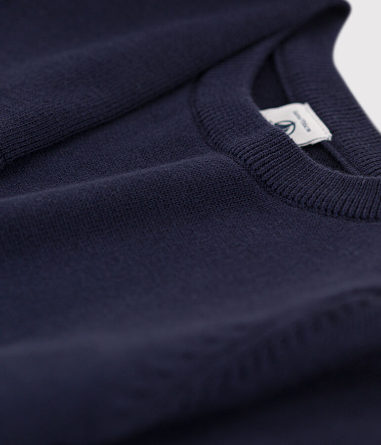 Robe manches longues en tricot enfant fille bleu