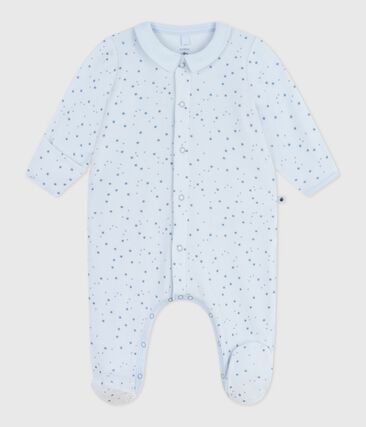 Pyjama bébé en velours à col imprimé