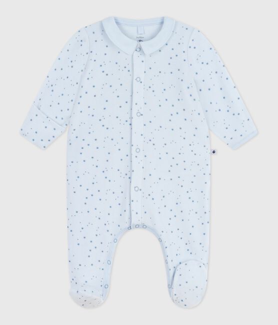 Pyjama bébé en velours à col imprimé FRAICHEUR/ ADRIATIC