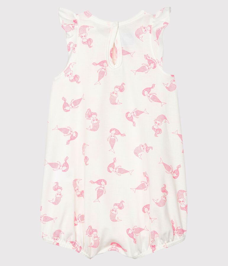 Combicourt b&eacute;b&eacute; fille en jersey fin blanc MARSHMALLOW/rose ROSE