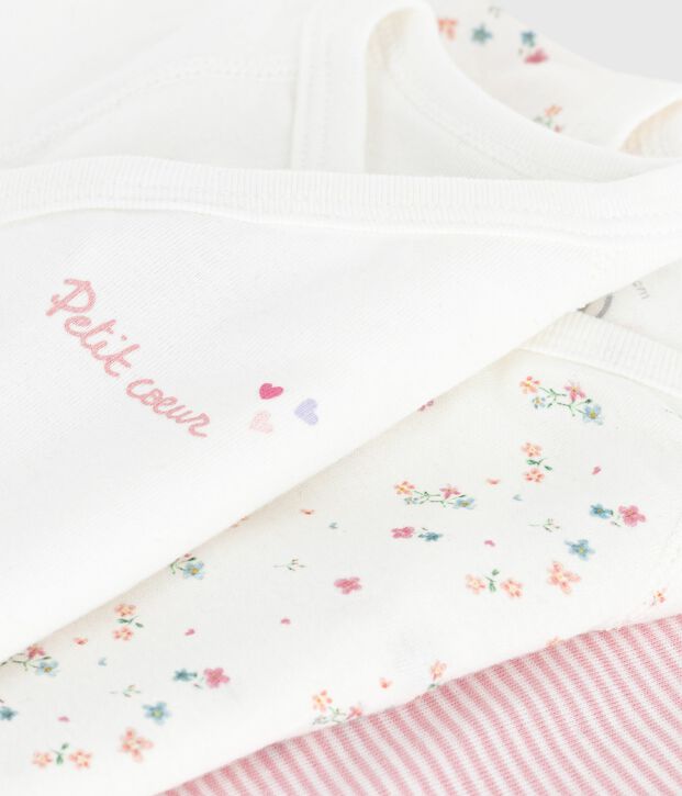 Lot de bodies crois&eacute;s manches courtes en coton imprim&eacute; b&eacute;b&eacute; multicouleur