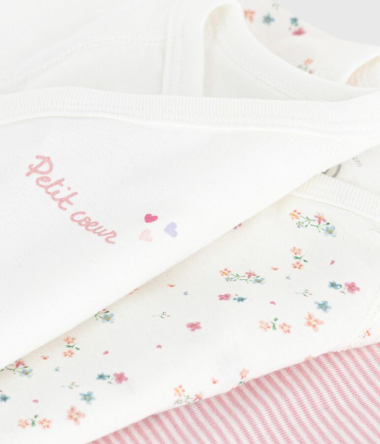 Lot de bodies crois&eacute;s manches courtes en coton imprim&eacute; b&eacute;b&eacute; variante 2