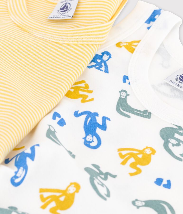 Lot de 2 d&eacute;bardeurs singes phosphorescents petit gar&ccedil;on en coton multicouleur