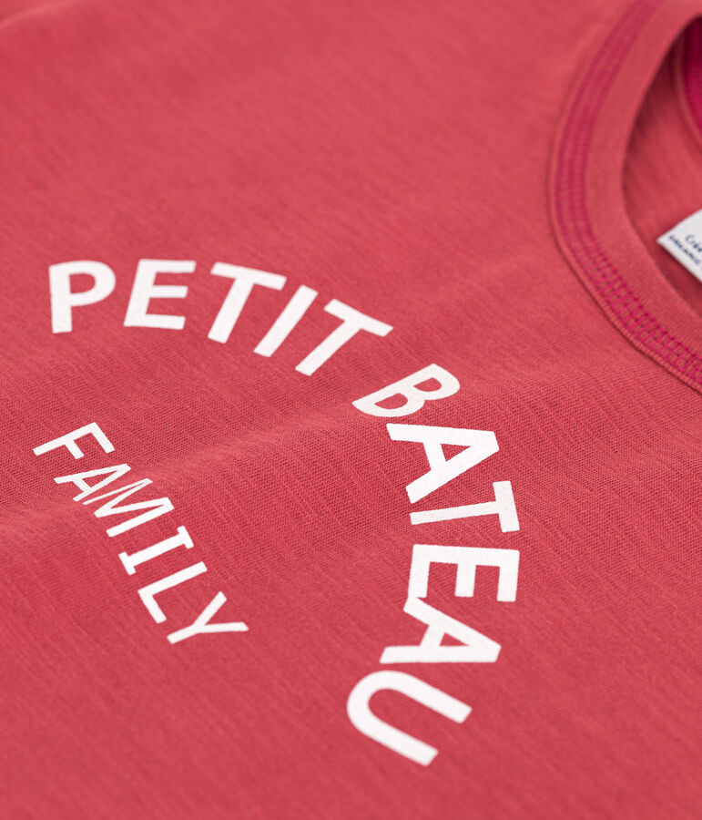 Tee-shirt imprim&eacute; en coton enfant gar&ccedil;on rose PAPI
