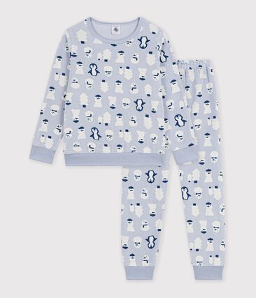 Pyjama enfant en velours imprimé bonhommes de neige