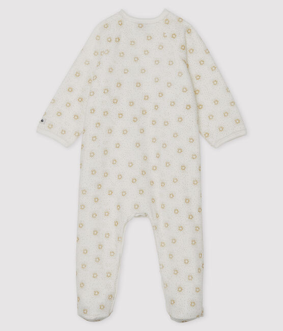 Dors bien bébé fille en velours blanc MARSHMALLOW/jaune OR