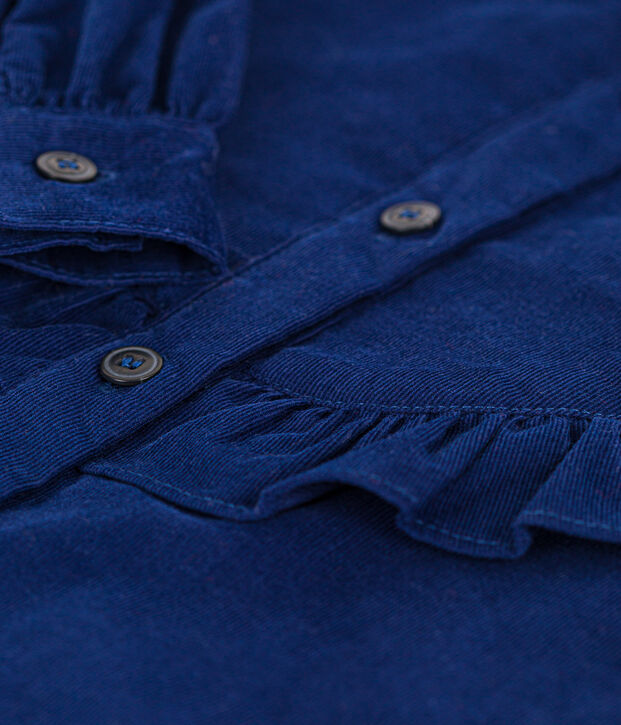 Blouse en velours fin enfant fille bleu