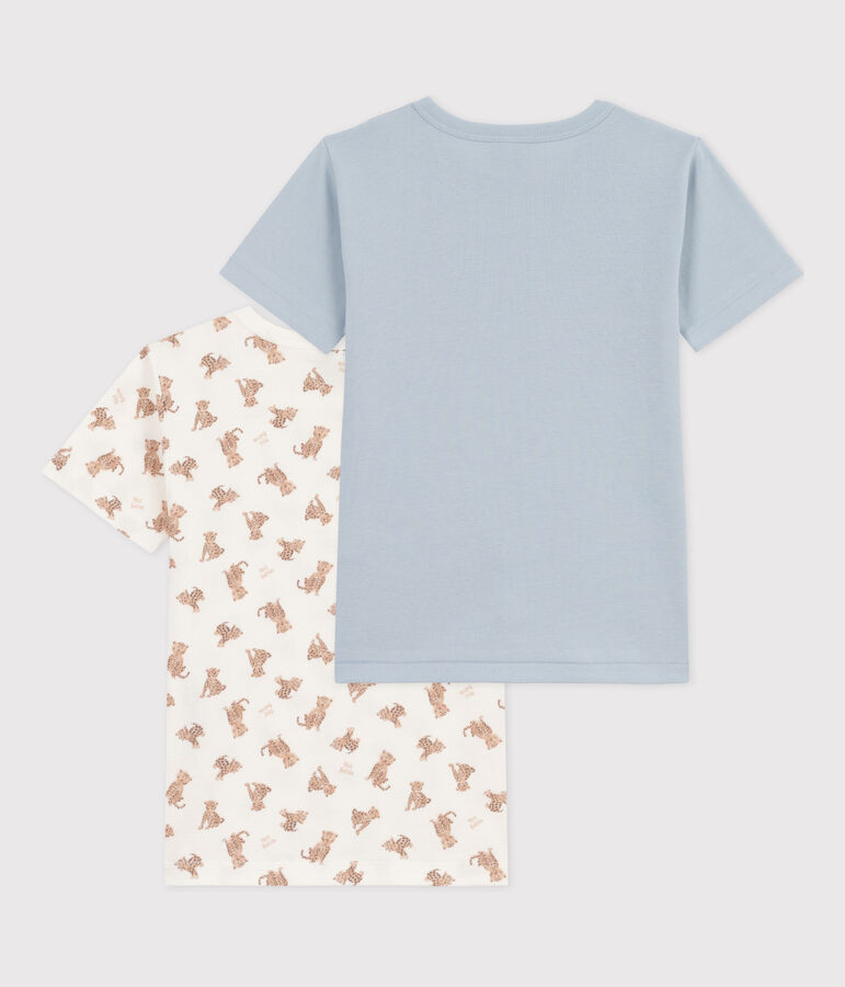 Lot de 2 tee-shirts manches courtes l&eacute;opards en coton petit gar&ccedil;on variante 1