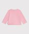 Cardigan b&eacute;b&eacute; en coton uni et badge c&oelig;ur rose clair