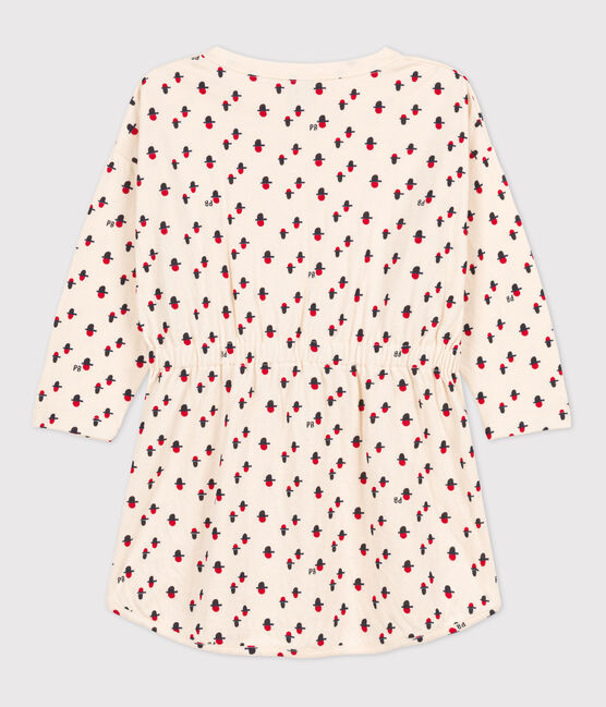 Robe manches longues à imprimé en tubique enfant fille blanc AVALANCHE/ MULTICO