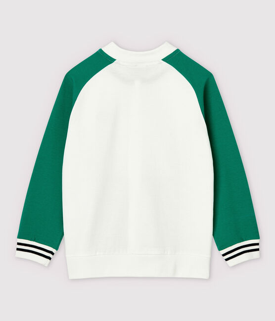 Cardigan en molleton enfant garçon blanc MARSHMALLOW/blanc MULTICO