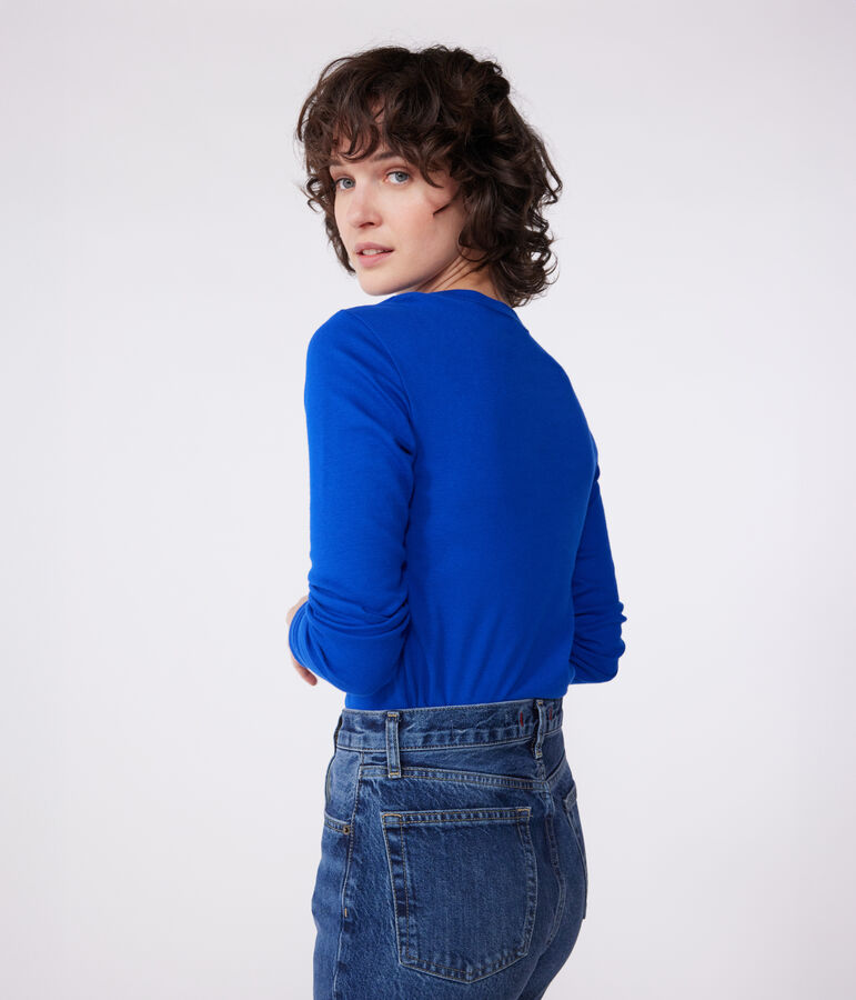 Tee-shirt Femme l'Iconique en coton uni bleu SURF