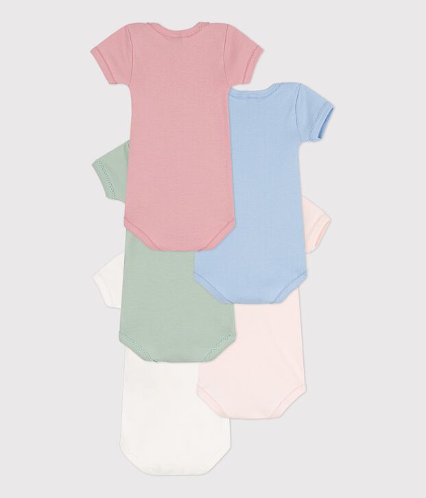 Lot de 5 bodies manches courtes en coton multicouleur
