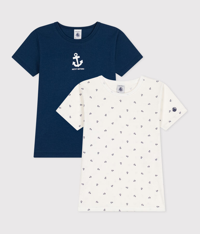 Lot de 2 tee-shirts enfant en coton manches courtes multicouleur
