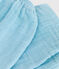 Pantalon bébé en gaze de coton uni bleu AQUATIC