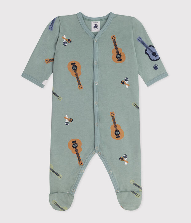 Pyjama b&eacute;b&eacute; en coton imprim&eacute; guitares vert/bleu/multicouleur