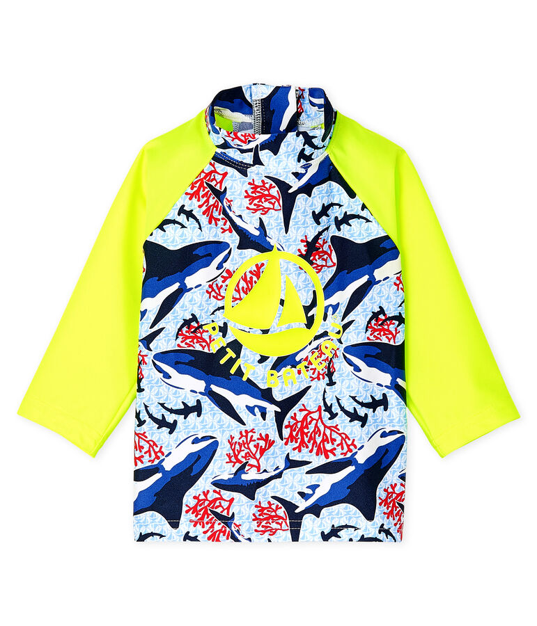 Tee shirt anti-UV UPF 50+ &eacute;coresponsable b&eacute;b&eacute; gar&ccedil;on bleu/multicouleur