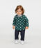 Blouse manches longues bébé fille imprimée vert SOUSBOIS/blanc MARSHMALLOW