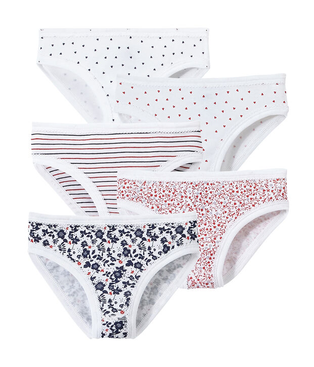 Lot de 5 culottes fille blanc