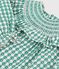 Robe b&eacute;b&eacute; en coton manches longues vichy vert/blanc
