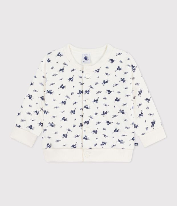 Cardigan b&eacute;b&eacute; en coton, imprim&eacute; &agrave; fleurs bleu/bleu