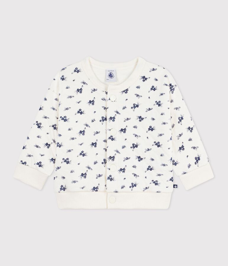 Cardigan b&eacute;b&eacute; en coton, imprim&eacute; &agrave; fleurs bleu MILK/ SOIR