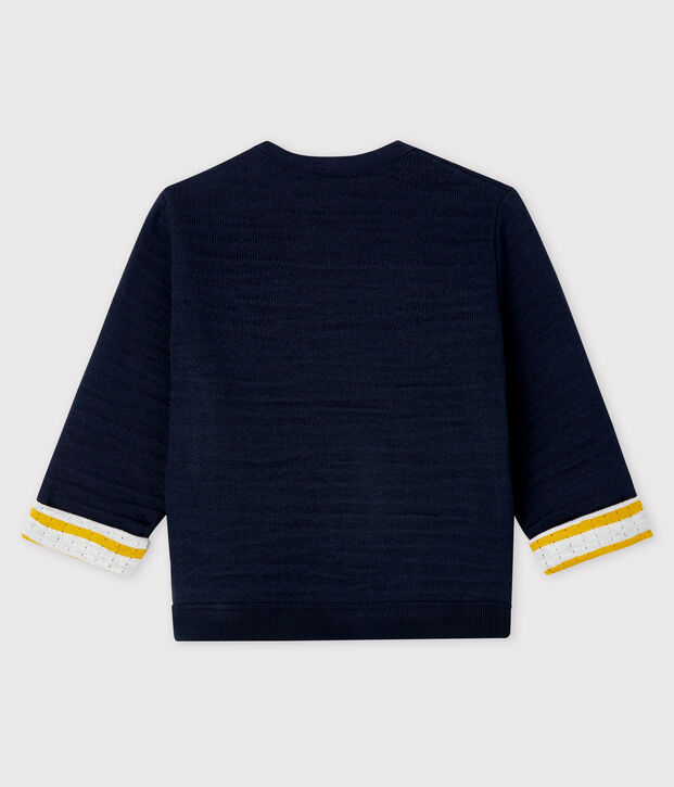 Sweatshirt b&eacute;b&eacute; gar&ccedil;on en tubique bleu marine