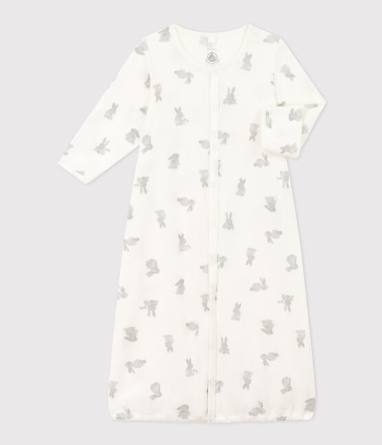 Combisac imprimé en coton blanc MARSHMALLOW/gris GRIS