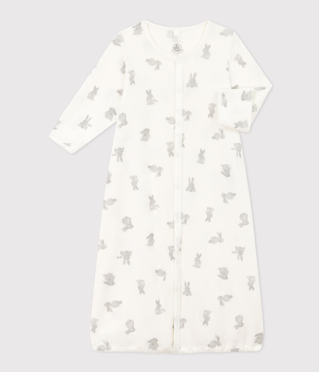 Combisac imprim&eacute; en coton blanc/gris
