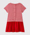 Robe bébé fille rayée milleraies rouge TERKUIT/blanc MARSHMALLOW