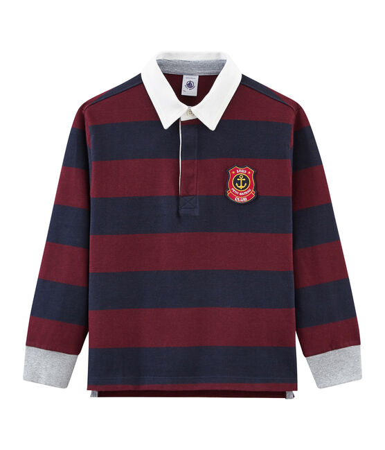 Polo rugby rayé enfant garçon bleu SMOKING/rouge OGRE