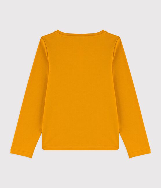 Tee-shirt manches longues en coton enfant fille jaune BOUDOR