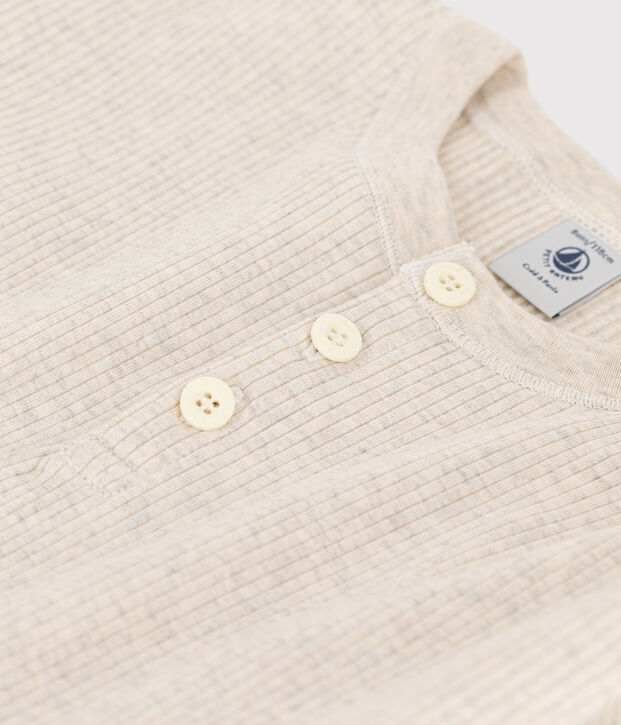 Tee-shirt en coton enfant gar&ccedil;on beige chin&eacute;