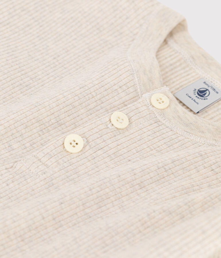 Tee-shirt en coton enfant gar&ccedil;on beige MONTELIMAR CHINE