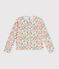 Cardigan enfant en coton &agrave; fleurs blanc/multicouleur