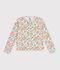 Cardigan enfant en coton &agrave; fleurs blanc/multicouleur