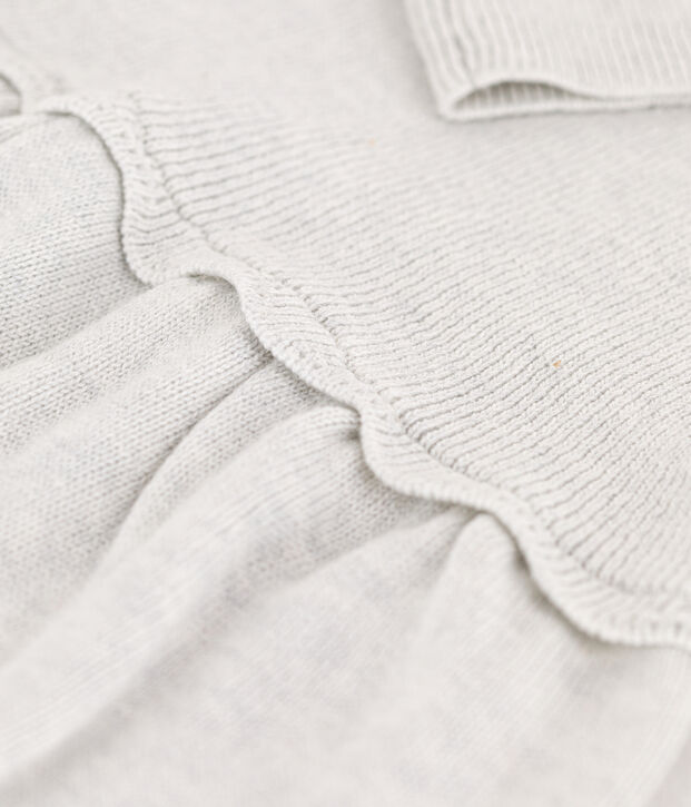 Robe en laine et coton b&eacute;b&eacute;. beige chin&eacute;