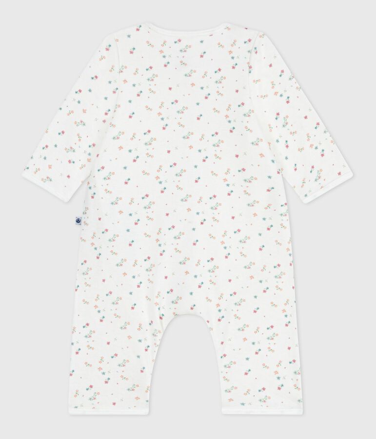 Bodyjama b&eacute;b&eacute; sans pieds en coton imprim&eacute; fleuri blanc MARSHMALLOW/blanc MULTICO