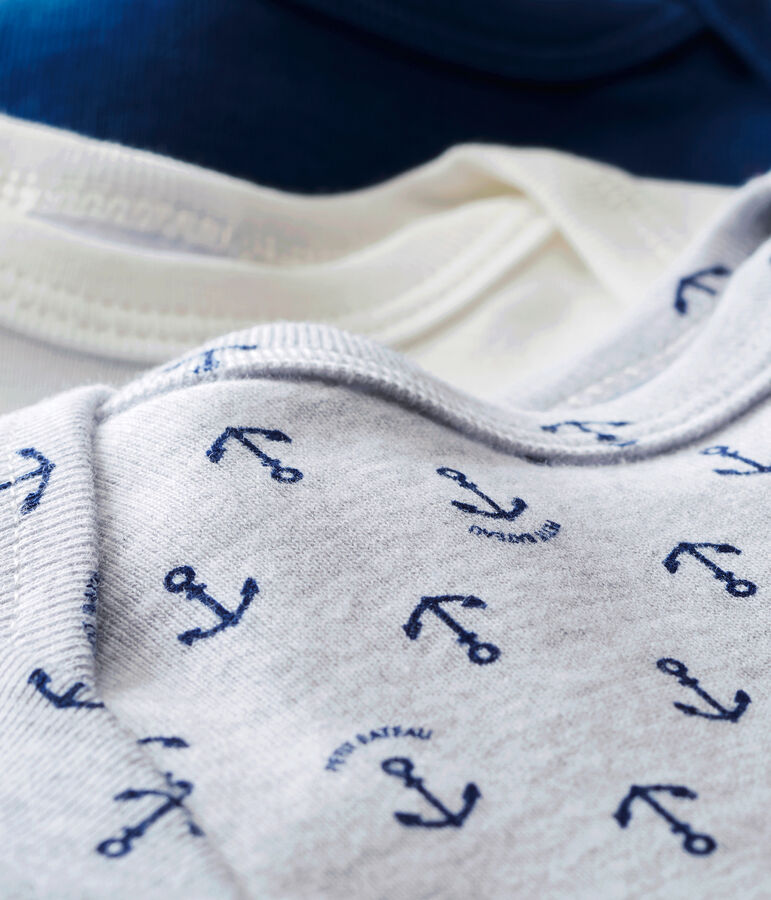 Trio de bodies manches courtes b&eacute;b&eacute; gar&ccedil;on multicouleur