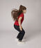 Tee-shirt manches courtes en coton enfant fille rouge TERKUIT