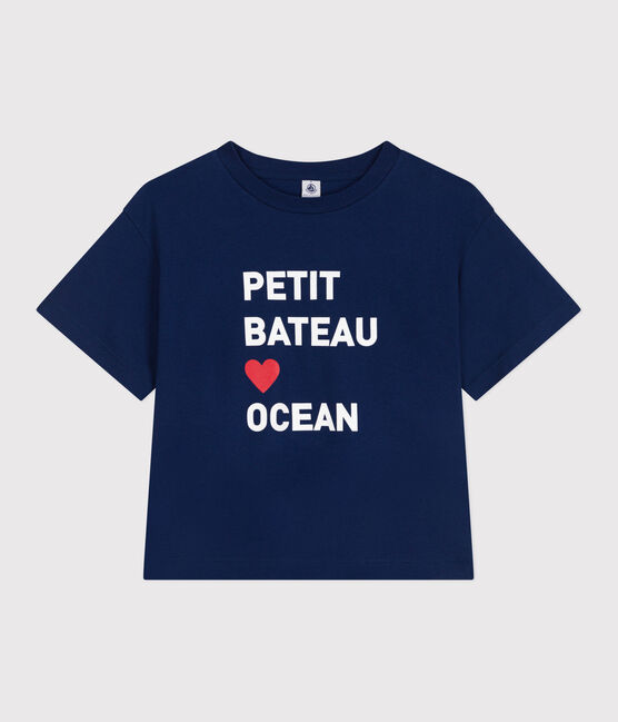 Tee-shirt Femme Le Boxy en coton bleu MEDIEVAL