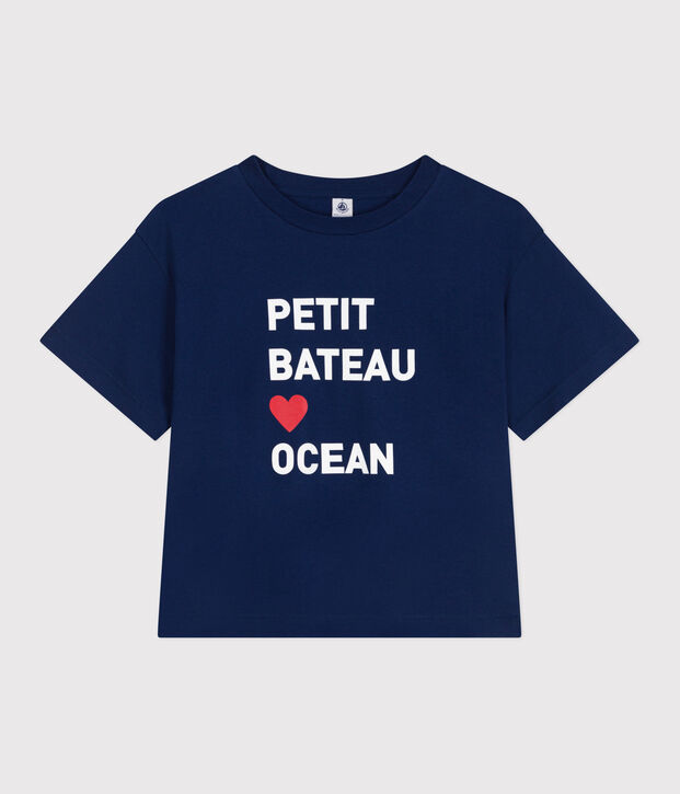 Tee-shirt Femme Le Boxy en coton bleu fonc&eacute;