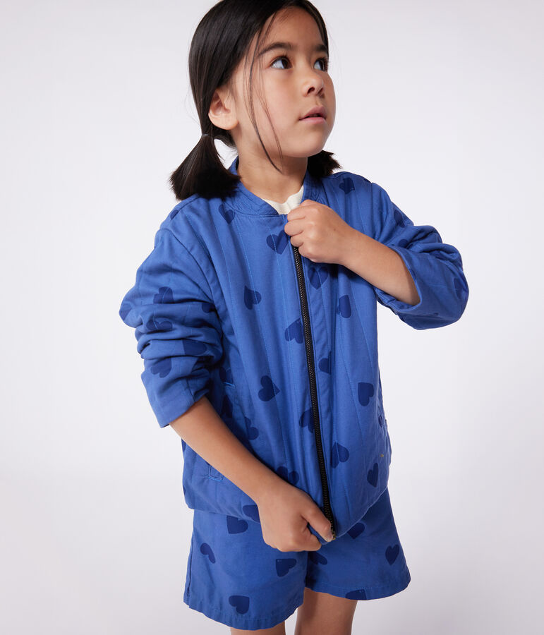 Veste enfant en coton c&oelig;urs bleu/bleu