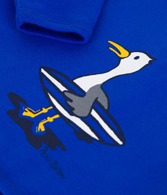 Sweat bébé en coton uni bleu PERSE
