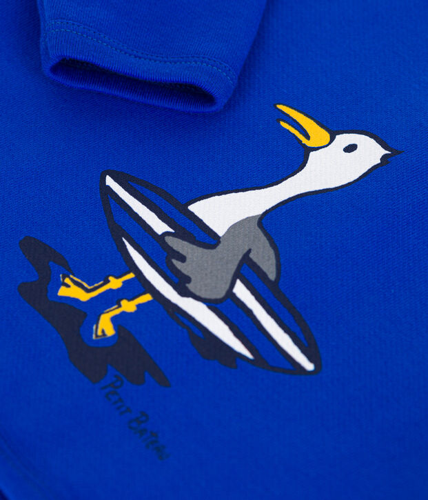 Sweat b&eacute;b&eacute; en coton uni bleu